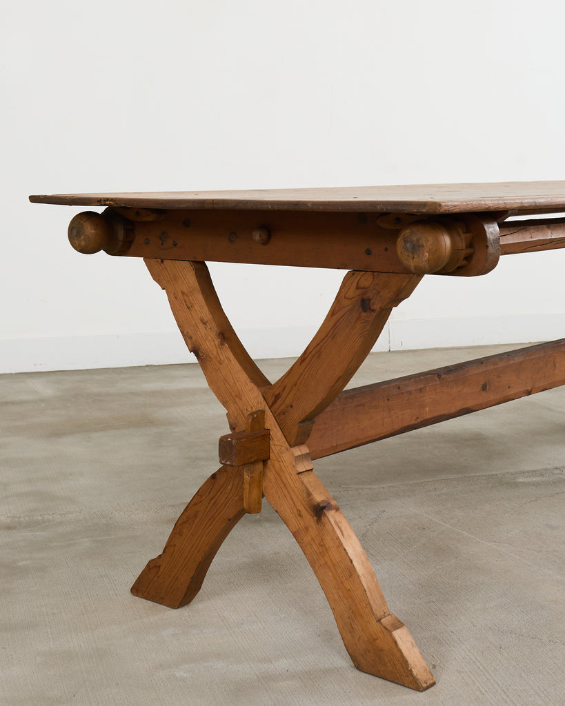 18th Century Country Swedish Pine Farmhouse Bockboard Dining Table