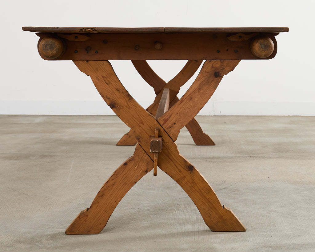 18th Century Country Swedish Pine Farmhouse Bockboard Dining Table