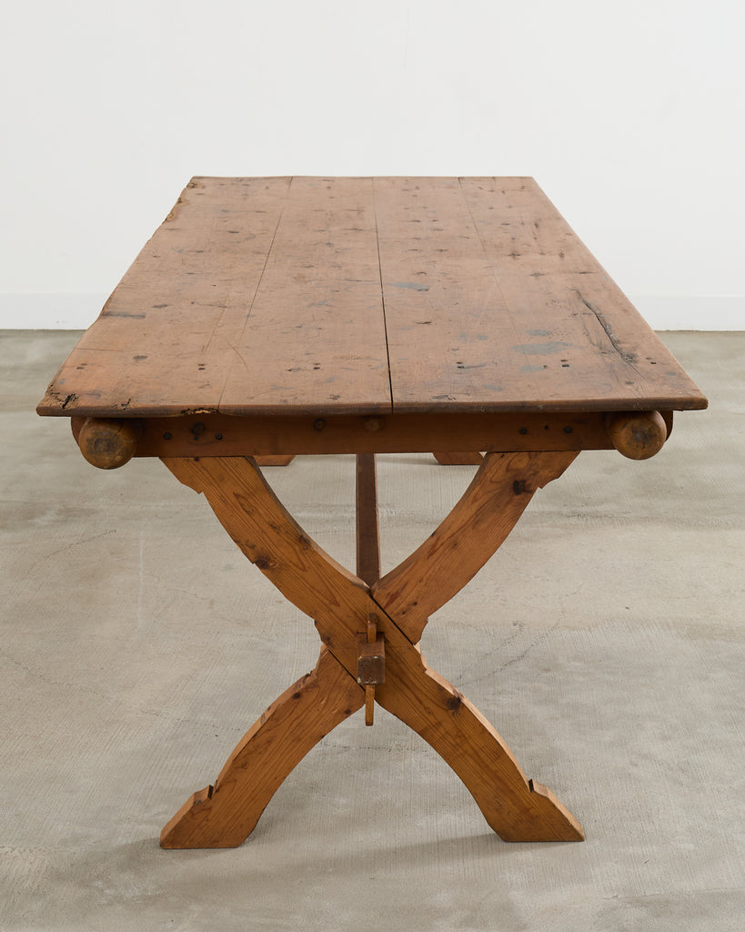 18th Century Country Swedish Pine Farmhouse Bockboard Dining Table