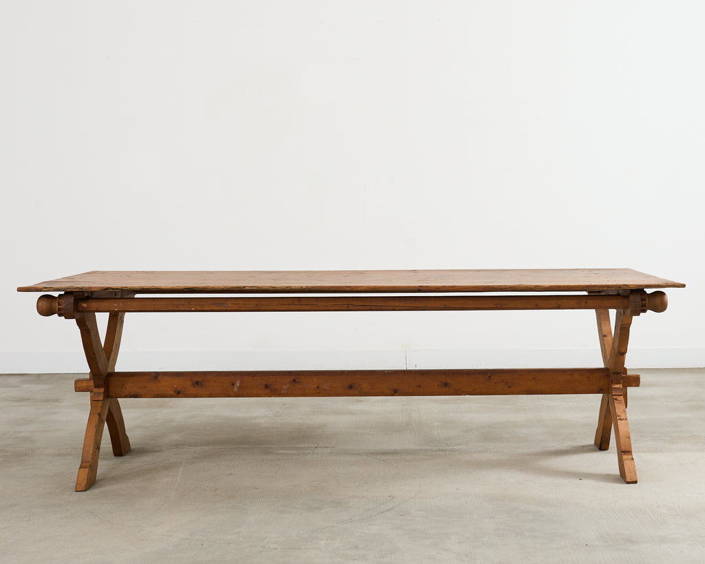 18th Century Country Swedish Pine Farmhouse Bockboard Dining Table