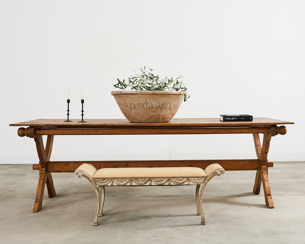 18th Century Country Swedish Pine Farmhouse Bockboard Dining Table