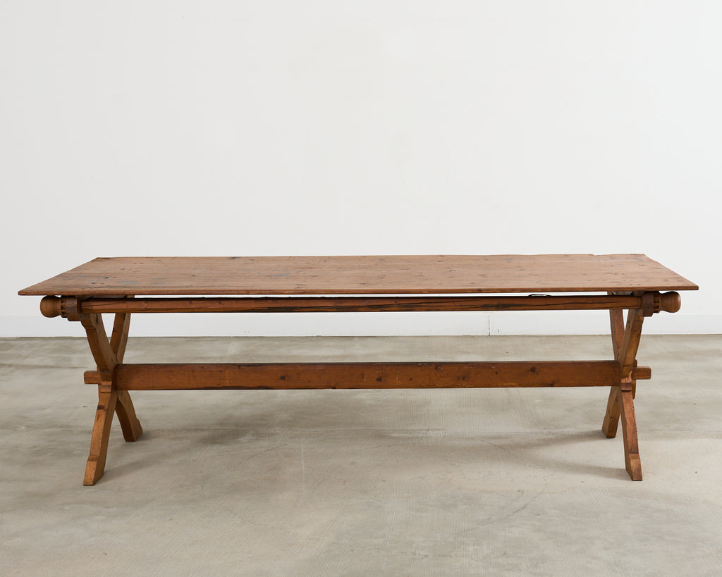 18th Century Country Swedish Pine Farmhouse Bockboard Dining Table