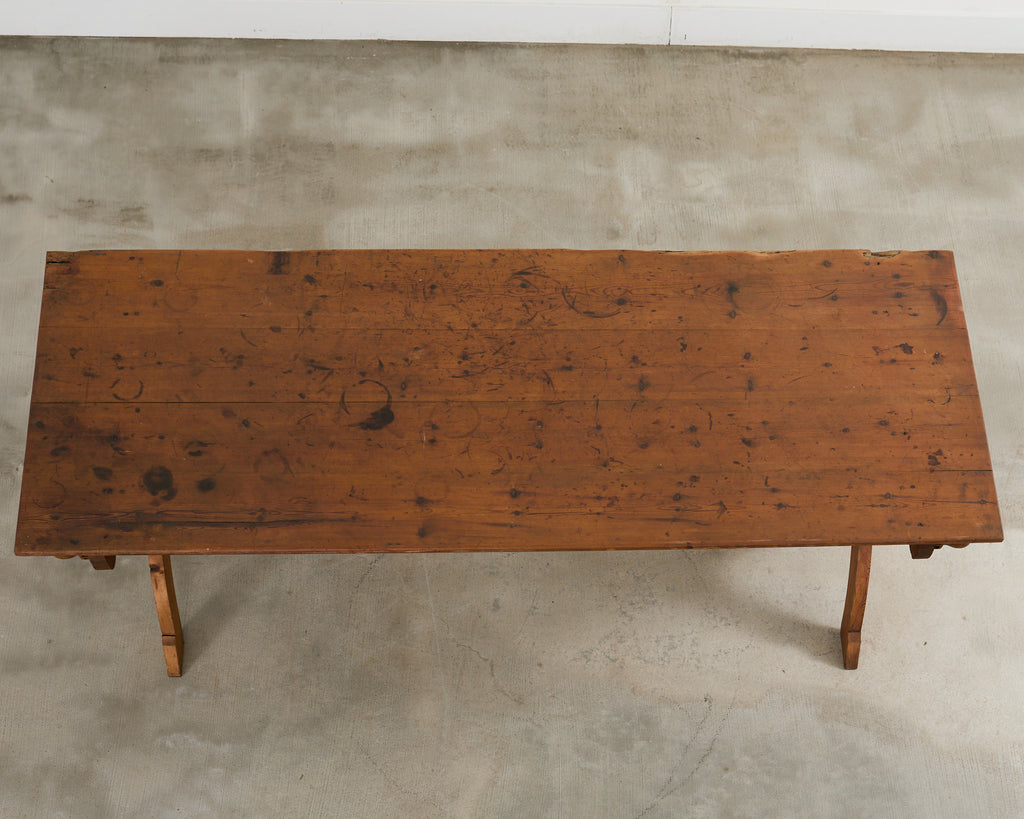 18th Century Country Swedish Pine Farmhouse Bockboard Dining Table