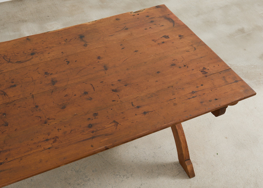 18th Century Country Swedish Pine Farmhouse Bockboard Dining Table
