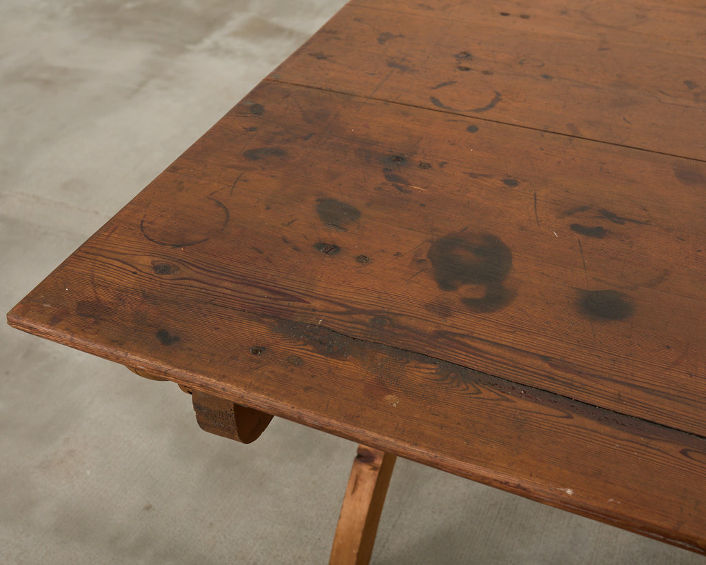 18th Century Country Swedish Pine Farmhouse Bockboard Dining Table