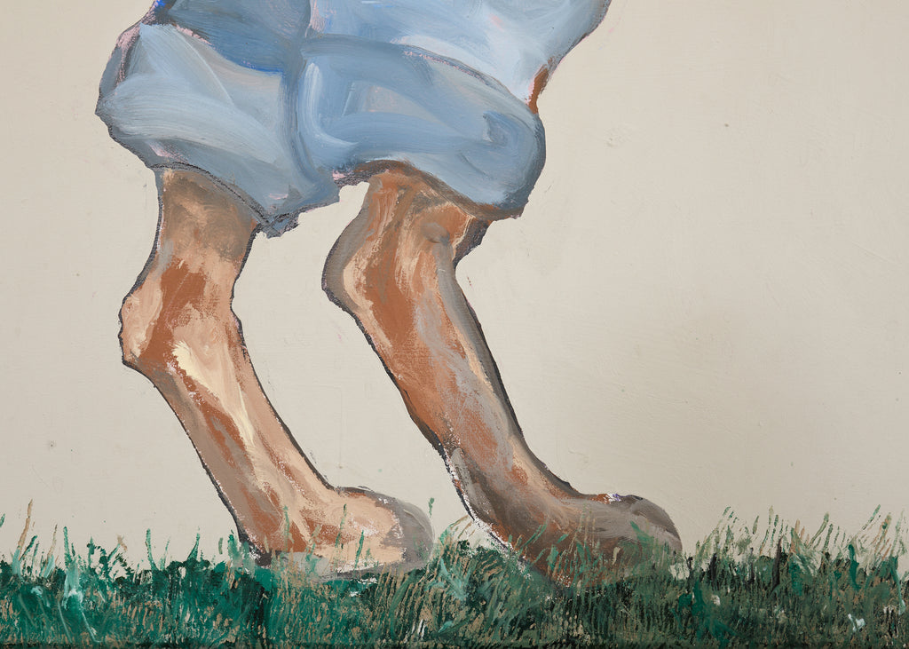 Ira Yeager Bunny in Overalls Oil Canvas 6.5 Ft.