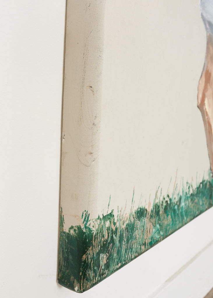 Ira Yeager Bunny in Overalls Oil Canvas 6.5 Ft.