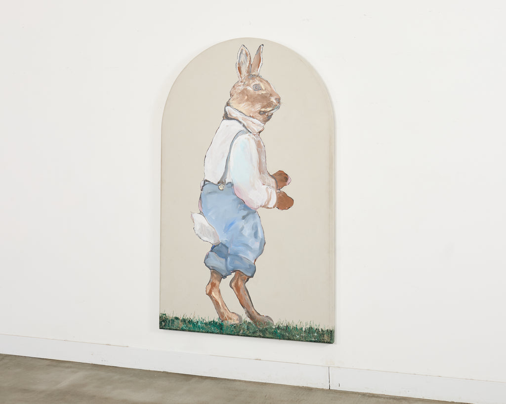 Ira Yeager Bunny in Overalls Oil Canvas 6.5 Ft.