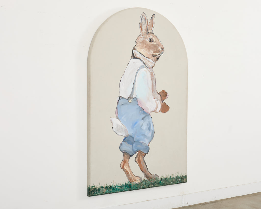Ira Yeager Bunny in Overalls Oil Canvas 6.5 Ft.