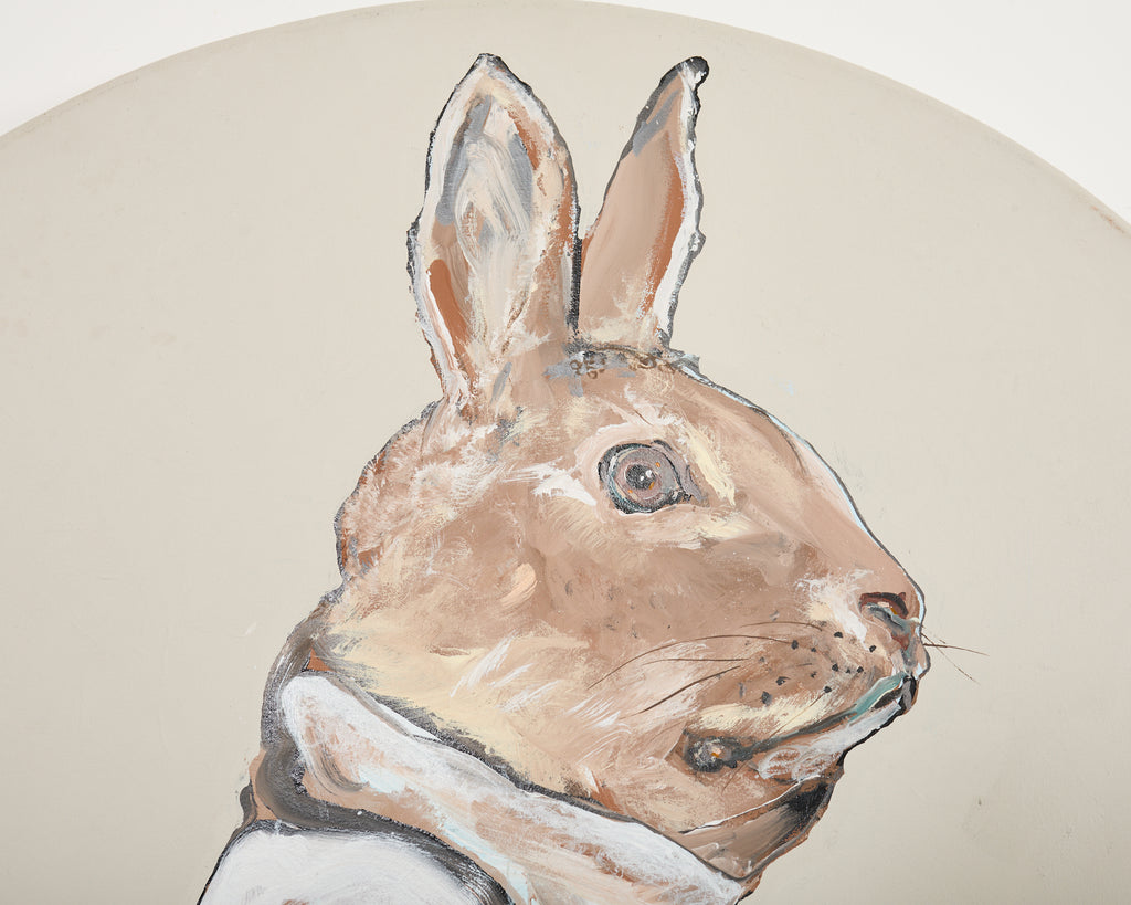 Ira Yeager Bunny in Overalls Oil Canvas 6.5 Ft.