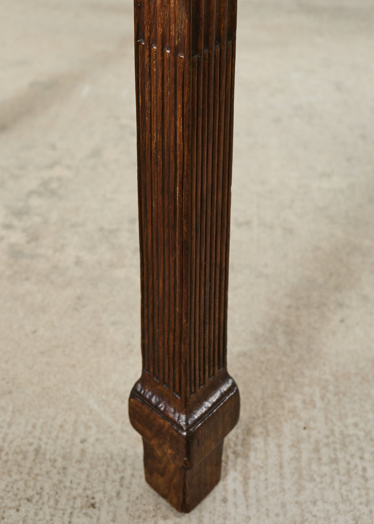 Pair of Italian Neoclassical Walnut Apollo Sunburst Demilunes