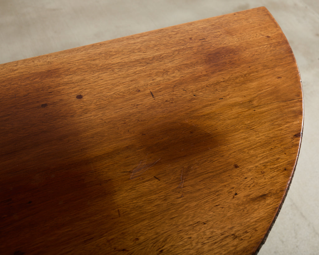 Pair of Italian Neoclassical Walnut Apollo Sunburst Demilunes