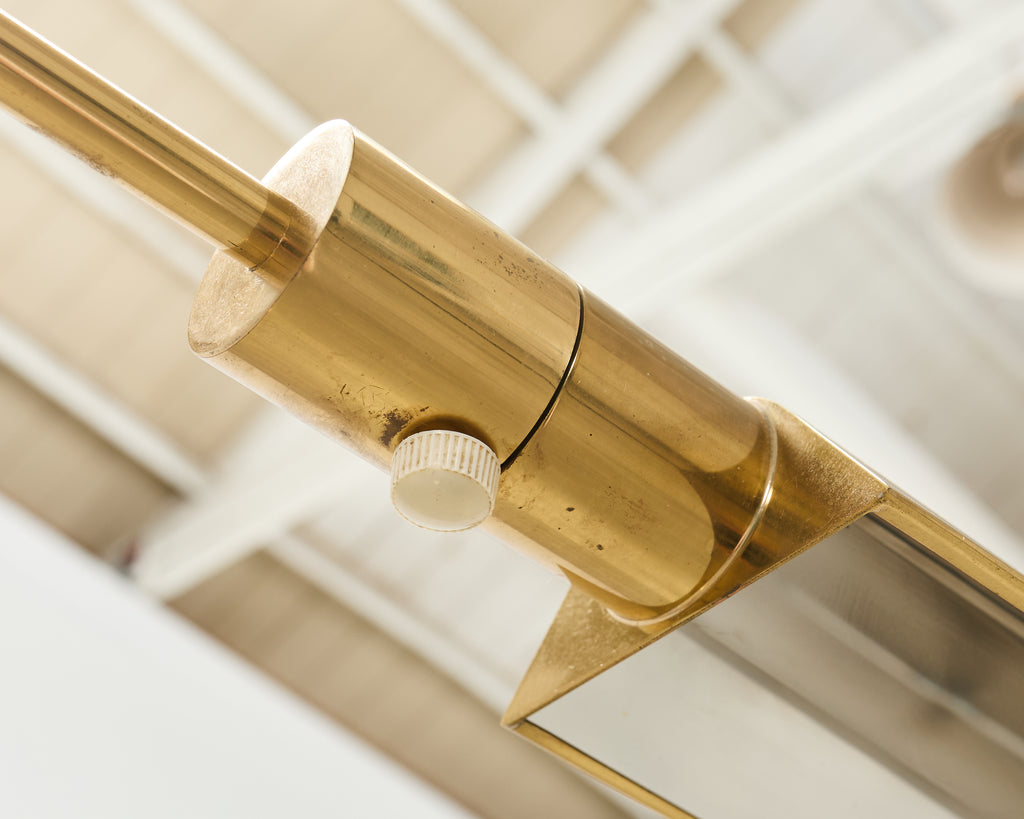 Mid-Century Modern Casella Brass Articulated Pharmacy Floor Lamp