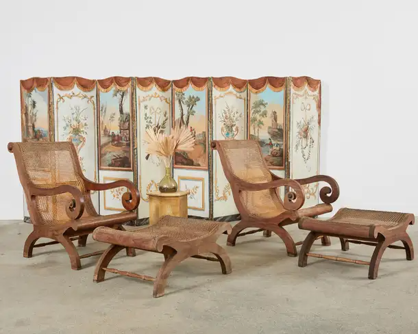 19th Century French Grand Tour Style Eight Panel Painted Screen