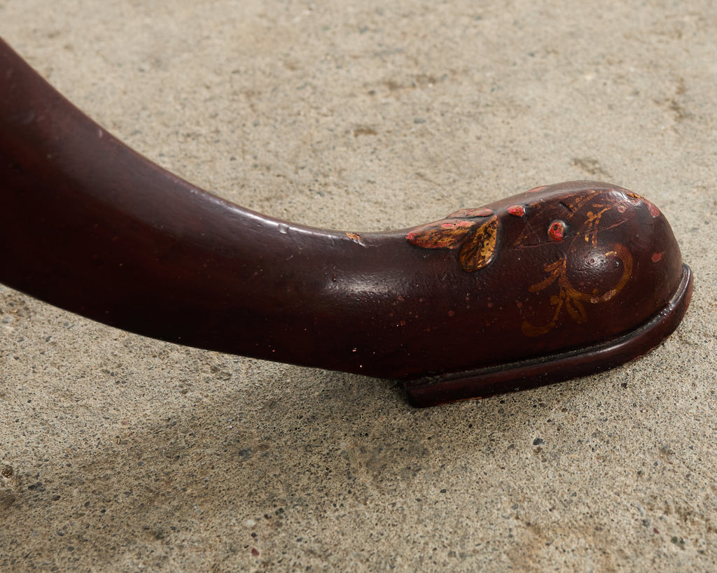 Georgian Style Lacquered Japonisme Tilt Top Center Table