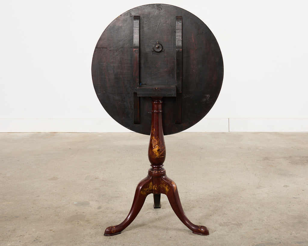 Georgian Style Lacquered Japonisme Tilt Top Center Table