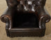 Ralph Lauren Tufted Cigar Leather Wingback Writer's Chair
