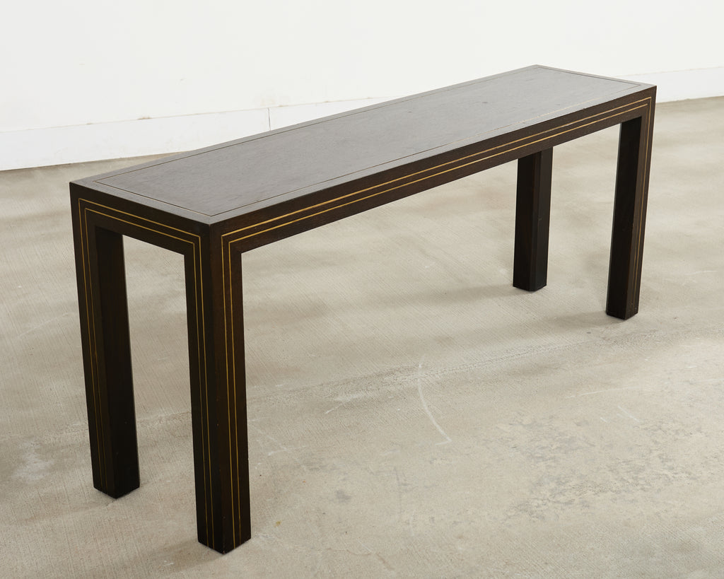 Brass Inlay Parsons Console Table by John Richardson