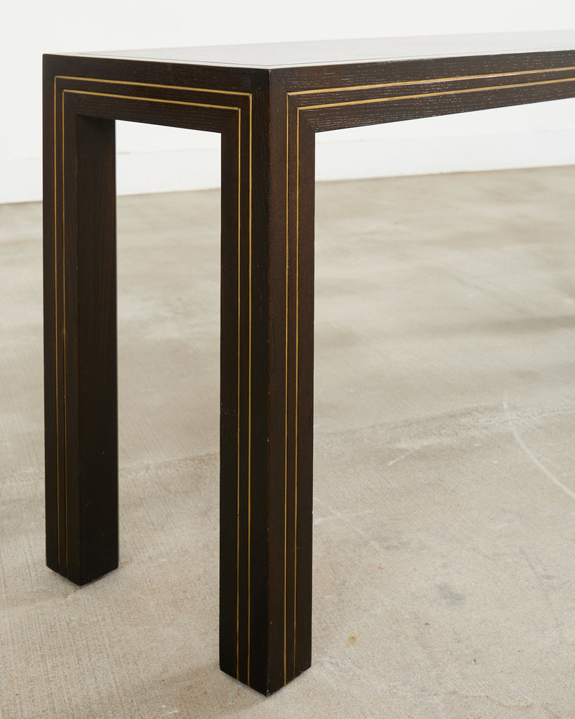 Brass Inlay Parsons Console Table by John Richardson