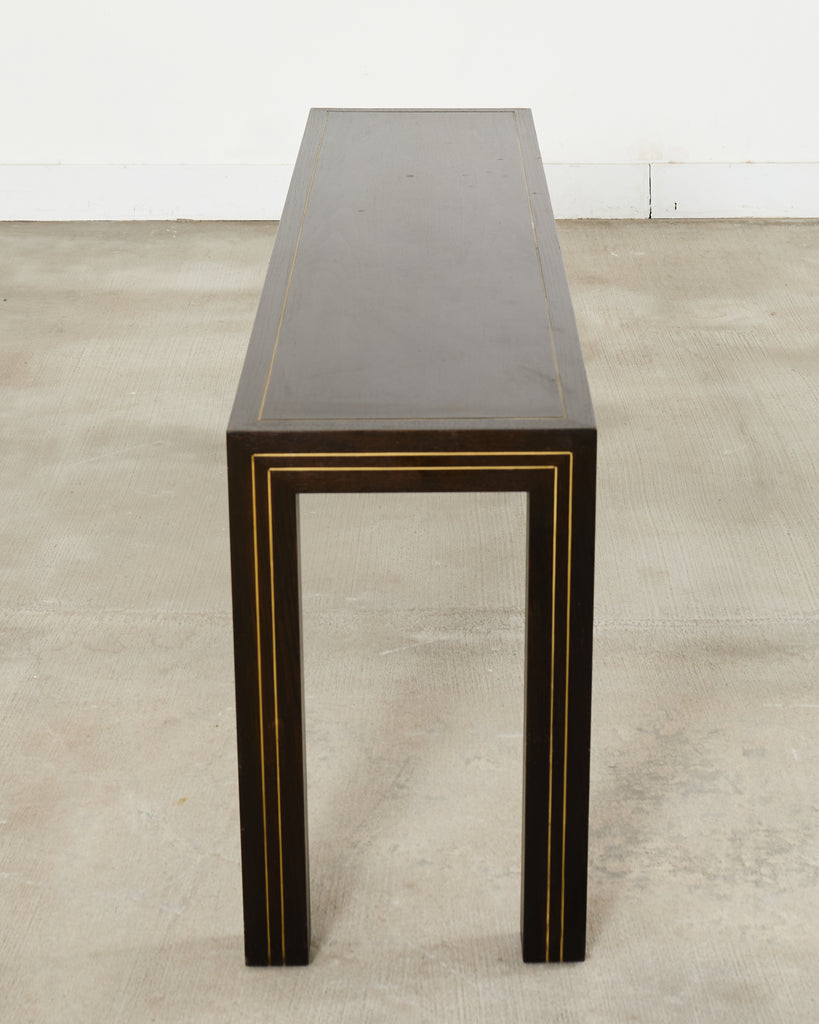 Brass Inlay Parsons Console Table by John Richardson