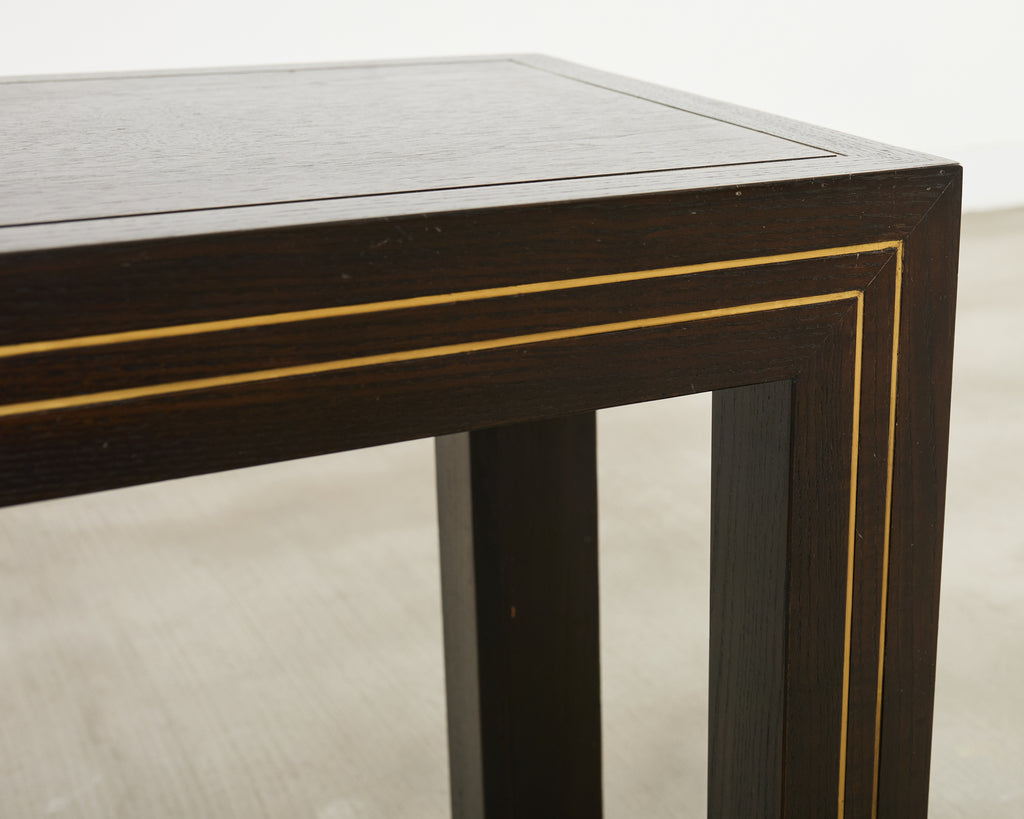 Brass Inlay Parsons Console Table by John Richardson