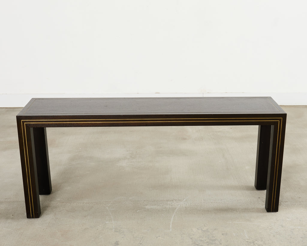 Brass Inlay Parsons Console Table by John Richardson