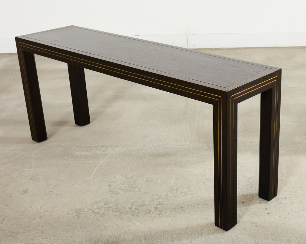 Brass Inlay Parsons Console Table by John Richardson