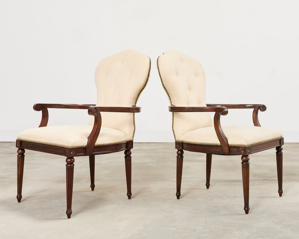 Set of Eight Maitland Smith French Louis XVI Dining Chairs