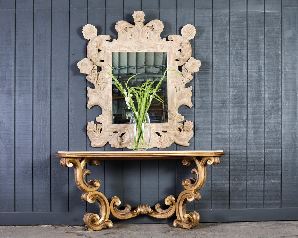 Dennis and Leen Baroque Console French Limestone Top