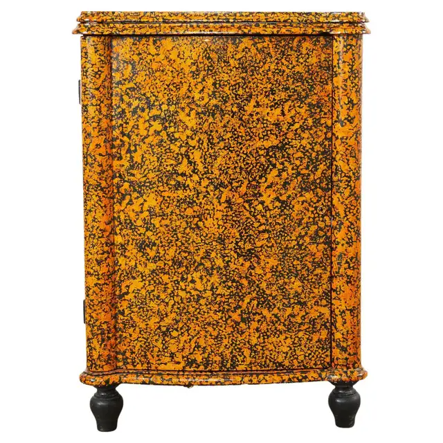 Lacquer Speckled Sewing Table Cupboard by Artist Ira Yeager