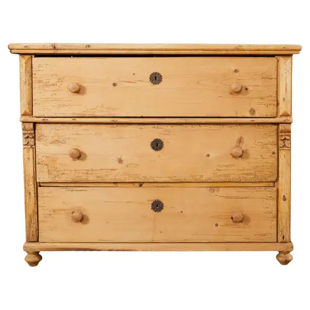 19th Century Country English Provincial Pine Chest of Drawers