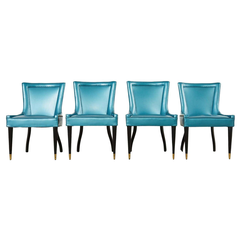 Set of Four Midcentury Space Age Style Italian Dining Chairs