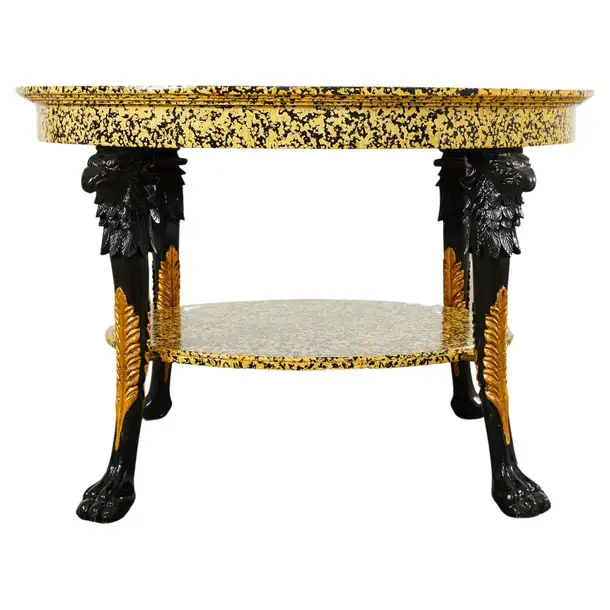 Empire Style Coffee Table Lacquer Speckled by Ira Yeager