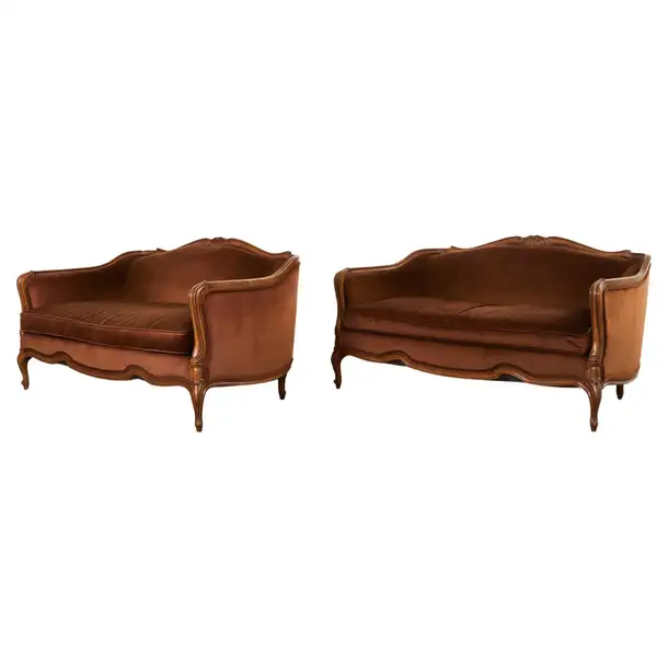 Pair of Country French Provincial Settees by Drexel Heritage