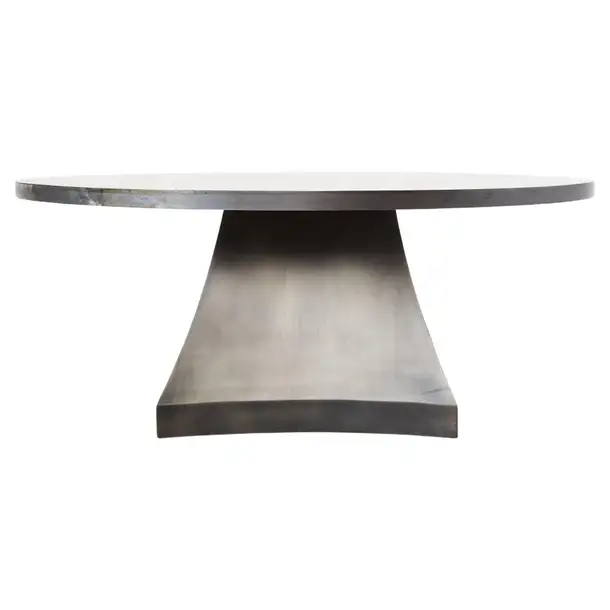 Sally Sirkin Lewis Round Iron Pedestal Dining Center Table