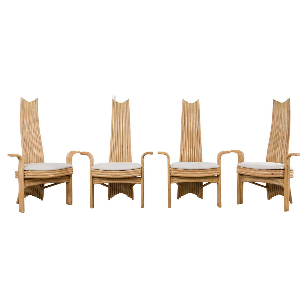McGuire Mackintosh Style Organic Modern Rattan Dining Armchairs