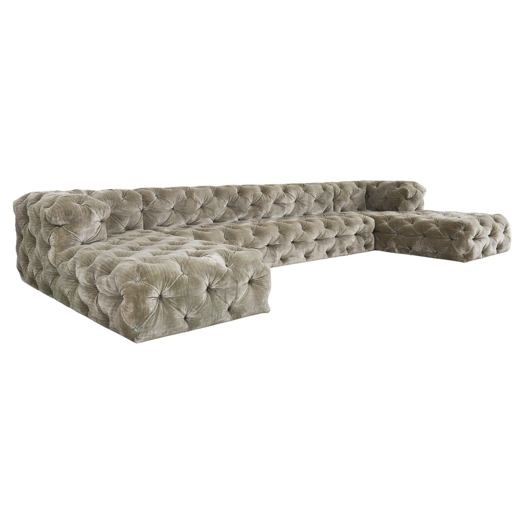 Timothy Oulton Soho Tufted U-Shaped Sectional Chaise Sofa 16 Ft.