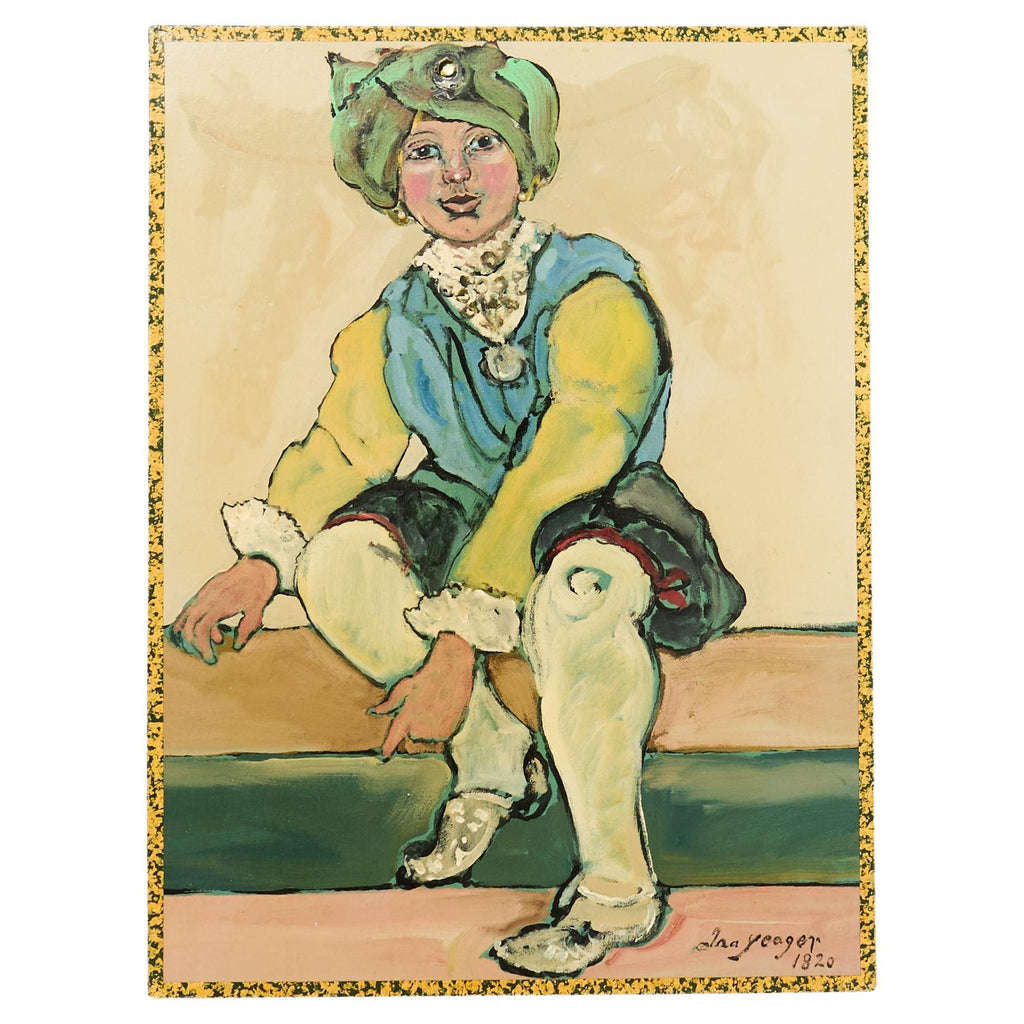 Ira Yeager Painting of 19th Century Dancer in Costume