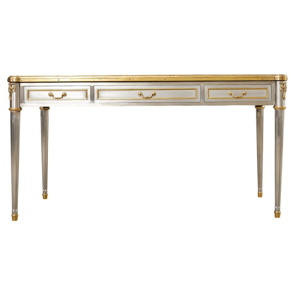 John Vesey Steel Bronze Neoclassical Style Library Table Desk