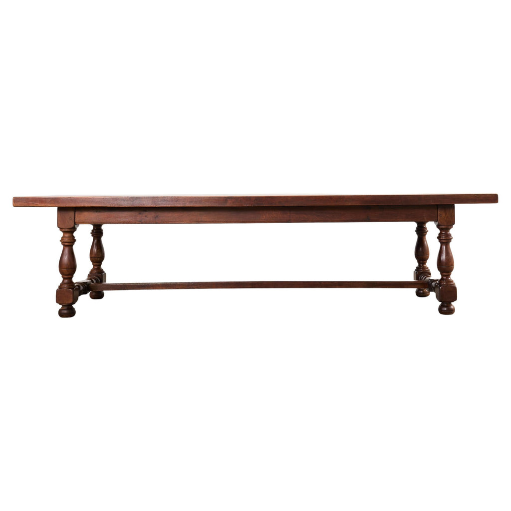 Country English Provincial Oak Farmhouse Trestle Dining Table