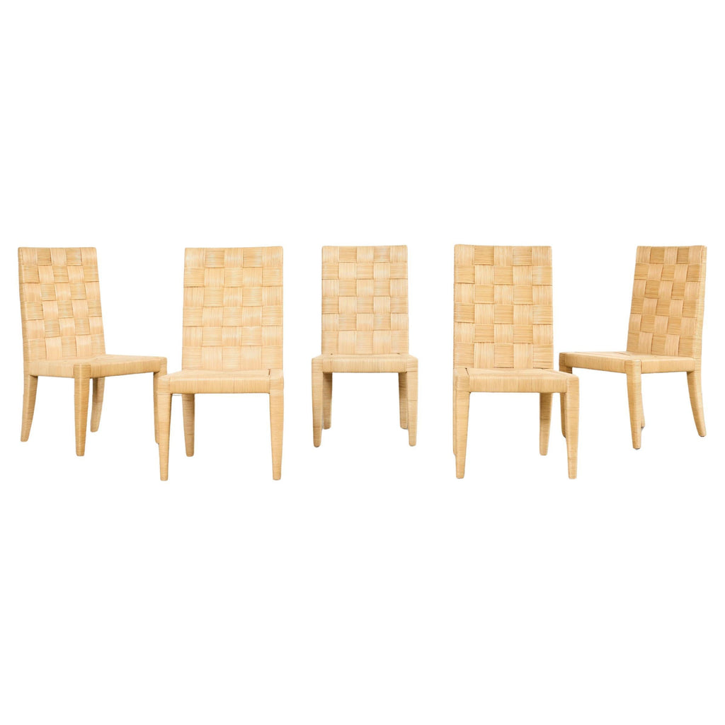 Set of John Hutton for Donghia Block Island Cane Dining Chairs