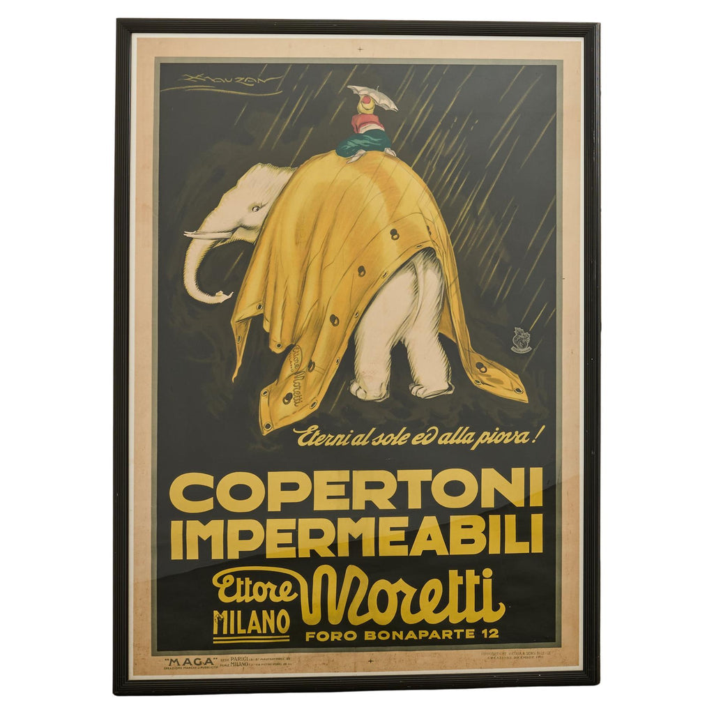 Achille Luciano Mauzan Commercial Ad Poster for Moretti