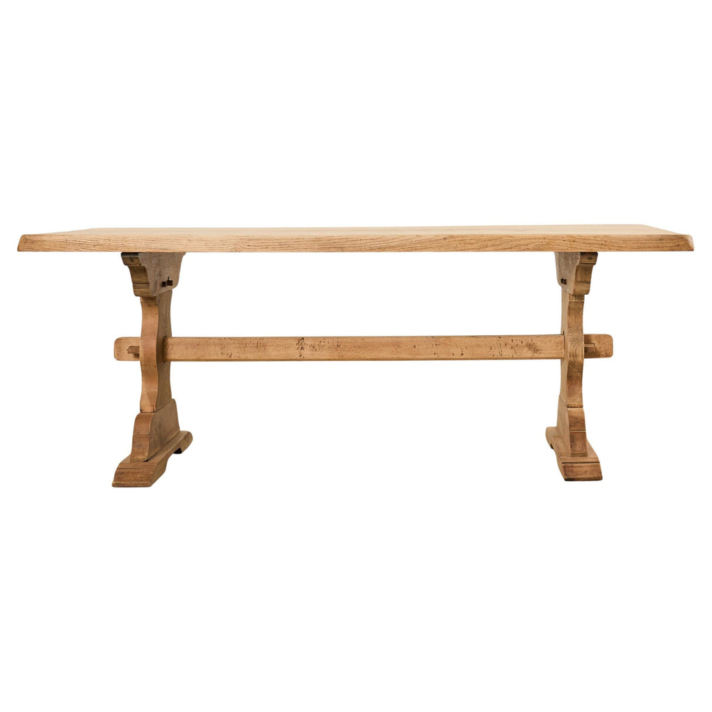 Country French Bleached Oak Farmhouse Dining Table 6.5 Ft
