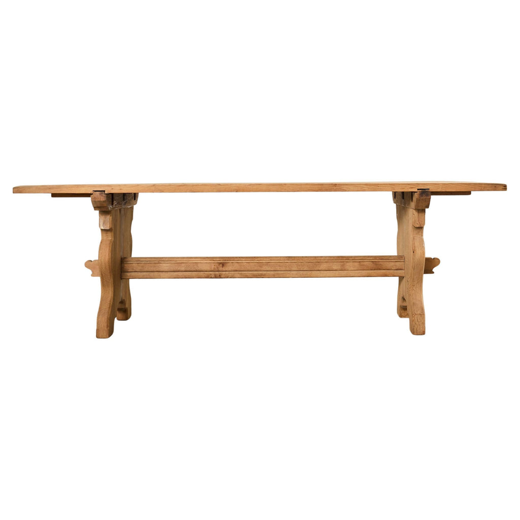 Country French Provincial Bleached Oak Farmhouse Dining Table