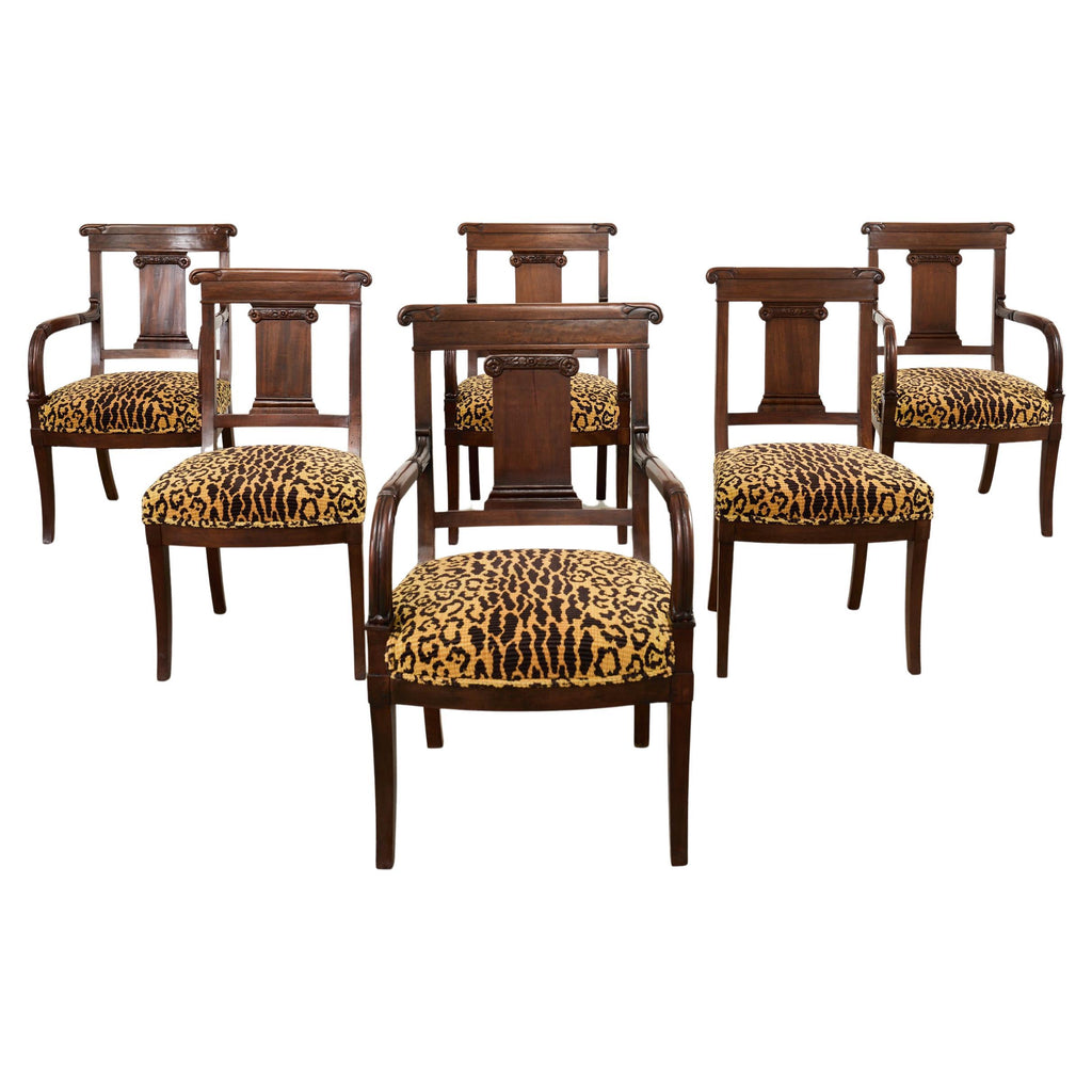Set of Six English Regency Style Anglo-Indian Dining Chairs