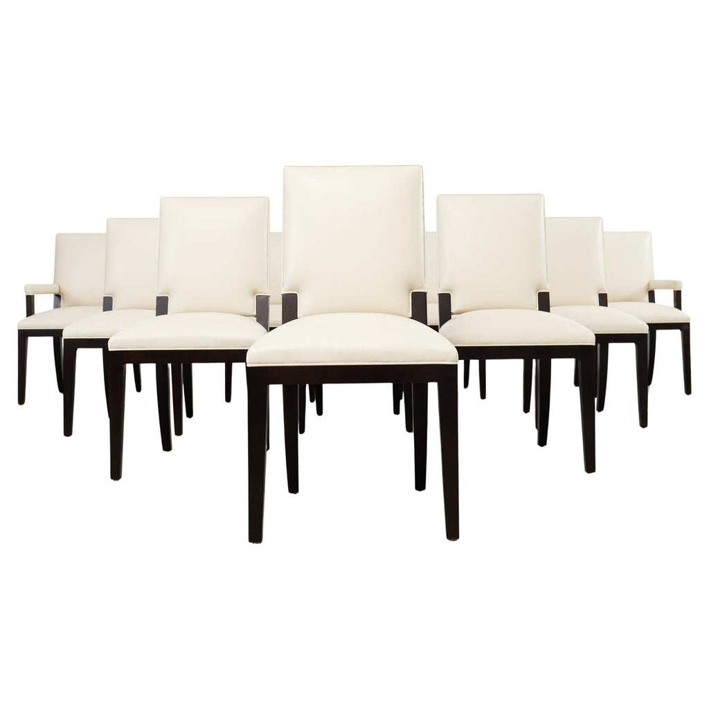 Set of Ten Kreiss Vegan Leather Sutton Dining Chairs