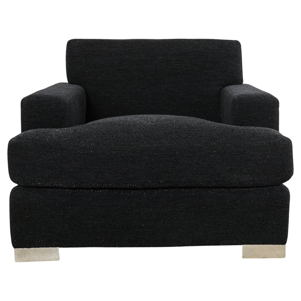 Ralph Lauren Pryce Club Chair Polished Steel Sled Feet