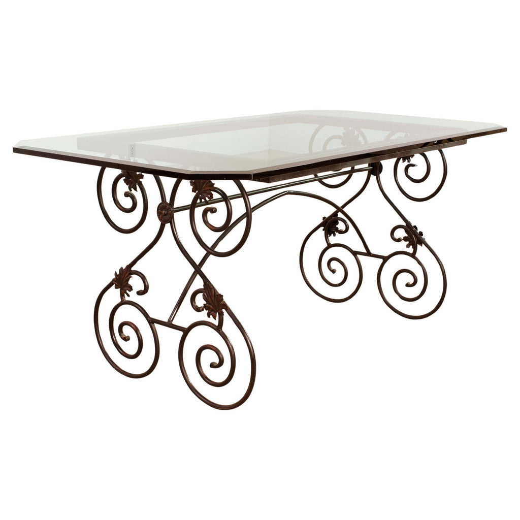 Italian Scrolled Iron Patio Garden Dining Table