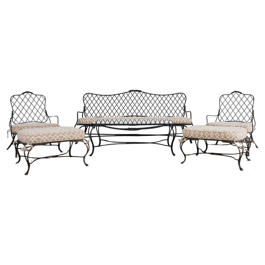 Rose Tarlow Style Iron Twig Garden Six-Piece Patio Suite