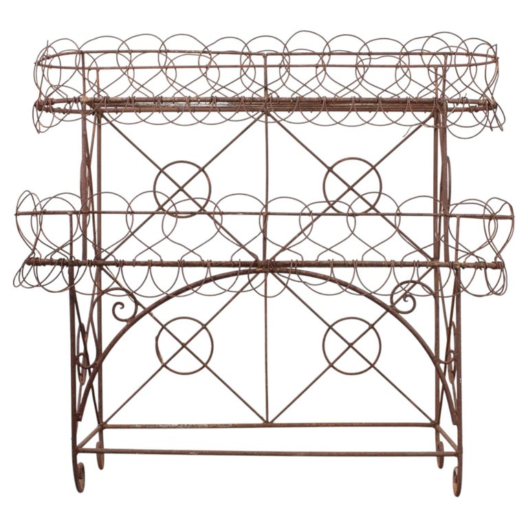 French Art Nouveau Two-Tier Wirework Boulangerie Baker's Rack
